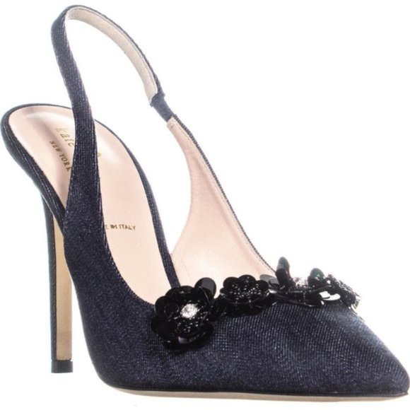 kate spade Shoes - Kate Spade Leighton Denim Indigo Sling Back Pumps